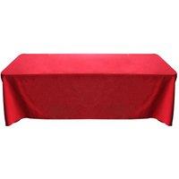 Neel Blue 70x144 Inch Rectangle Table Cloth, Spun Polyester Linen Tablecloth in Red