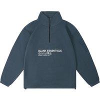 Blank Essentials Men's Polar Quarter Zip Sweatshirt in Navy | Size: Large