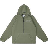 Blank Essentials Men's Polar Quarter Zip Hoody in Khaki | Size: XL