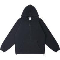 Blank Essentials Men's Polar Quarter Zip Hoody in Black | Size: XL