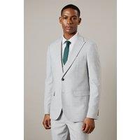 Burton Men's Light Grey Heathered Slim Fit Suit Jacket | Size: 46R