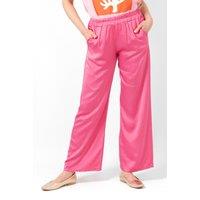 Sarta Women's Silky Wide Leg Summer Trousers in Pink | Size: Medium