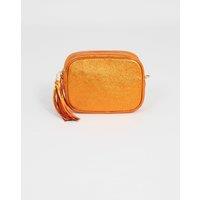 Sarta Women's Beau - Italian Leather Crossbody Bag - Burnt Orange, Metallic in Burnt Orange