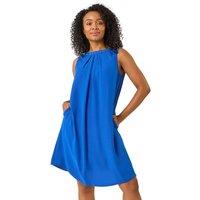 Hotfix Trim Detail Gathered Dress