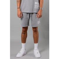 Blank Essentials Men's Cotton Blend Shorts with Graphic Print in Grey | Size: Small