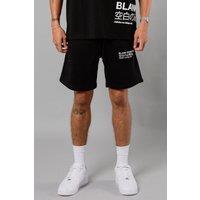 Blank Essentials Men's Cotton Blend Japanese Graphic Print Shorts in Black | Size: Large