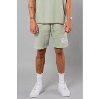 Blank Essentials Men's Cotton Blend Shorts with Graphic Print in Green | Size: Medium