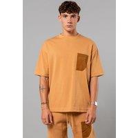 Blank Essentials Men's Cotton Short Sleeve T-Shirt with Chest Pocket in Beige | Size: Medium