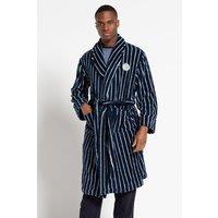Tokyo Laundry Men's Striped Fleece Dressing Gown in Navy | Size: Medium