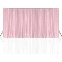 Neel Blue Spandex Backdrop Curtain, Wrinkle-Free Polyester Fabric Backdrop Panel, 3x6 Metres in Baby Pink