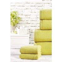 Rapport Home Waffle 6 Piece Textured Super Soft & Absorbant Towel Bale in Yellow
