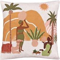 Furn Alia Abstract Printed Cushion in Beige | Size: 50 cm x 50 cm
