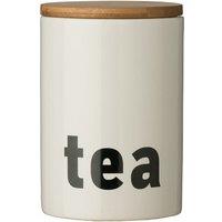 Premier Housewares Mono Tea Canister White Black Text