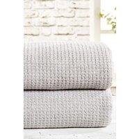 Rapport Home Waffle Towel 2 Piece Textured Super Soft Bath Sheet (90x140 cm) in Silver