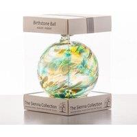 Sienna Glass Birthstone Ball August Peridot in Light Green