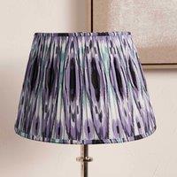 Ruma Lilac Ikat Patterned Pleated Tapered Shade for Table Lamps in Purple | Size: 16 inches