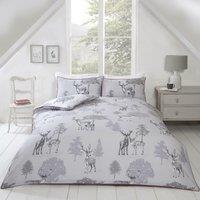 Rapport Home Sherwood Polycotton Duvet Cover Set With Pillowcase in Light Grey | Size: King