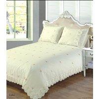 Rapport Home Sophie Polycotton Duvet Cover Set With Pillowcase in Cream | Size: Double