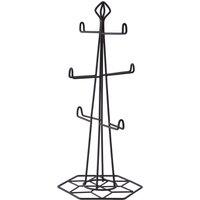Premier Housewares Vertex Contour 6 Cup Mug Tree Black