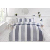 Rapport Home PH Chambray Stripe Duvet Cover Set with Pillowcase in Blue | Size: Single
