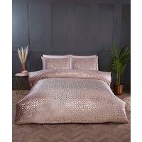 Rapport Home Bellagio Embellished Polycotton Duvet Cover Set With Pillowcase in Dusty Pink | Size: Single