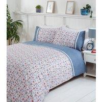 Rapport Home Penelope Polycotton Duvet Cover Set With Pillowcase in Blue | Size: King