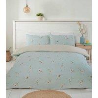Rapport Home Daisy Floral Polycotton Duvet Cover Set with Pillowcase in Duck Egg Blue | Size: King