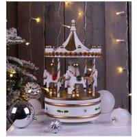Netagon Wooden Carousel Music Box in White
