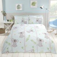 Rapport Home Koala Fun Polycotton Duvet Cover Set With Pillowcase in Light Grey | Size: King