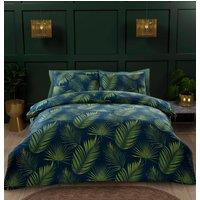 Rapport Home Tropical Palma Floral Microfibre Duvet Cover Set with Pillowcase in Green | Size: King