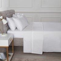Rapport Home TH Percale Flat Sheet in White | Size: Super King