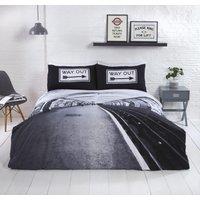 Rapport Home Platform Polycotton Duvet Cover Set With Pillowcase in Dark Grey | Size: King