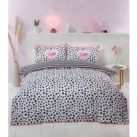 Rapport Home Dalmation Polycotton Reversible Duvet Cover Set with Pillowcase in Black | Size: King