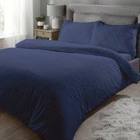 Rapport Home Teddy Fleece Polyester Duvet Cover Set With Pillowcase in Navy | Size: King
