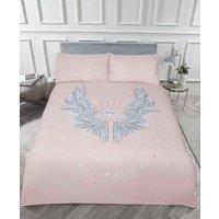 Rapport Home Angel Wings Polycotton Duvet Cover Set with Pillowcase in Dusty Pink | Size: King