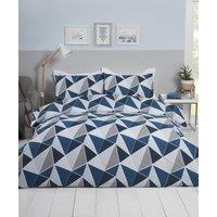 Rapport Home Leo Polycotton Duvet Cover Set With Pillowcase in Navy | Size: King