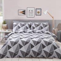 Rapport Home Leo Polycotton Duvet Cover Set With Pillowcase in Grey | Size: King