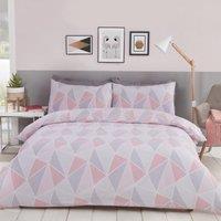 Rapport Home Leo Polycotton Duvet Cover Set With Pillowcase in Pink | Size: Double