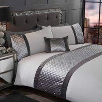 Rapport Home Hollywood Polycotton Duvet Cover Set With Pillowcase in Silver | Size: Double