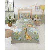 Rapport Home Rumble In The Jungle Duvet Cover Set with Pillowcase in Green | Size: Single