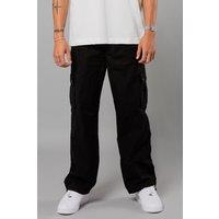 Blank Essentials Men's Ripstop Cargo Trousers in Black | Size: Large