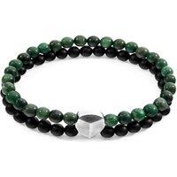 ANCHOR & CREW Men's Iguazu Silver & Stone Bracelet in Green | Size: 21 cm