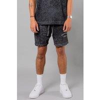 Blank Essentials Men's Cotton Blend 'Enzyme' Washed Shorts in Black | Size: XL