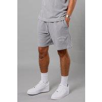 Blank Essentials Men's Cotton Blend 'Enzyme' Washed Shorts in Grey | Size: Large