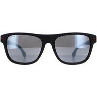 Hugo Boss Men's Rectangle Matte Black Red Silver Mirror BOSS 1322/S