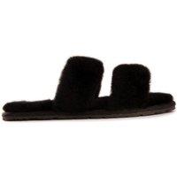 Aus Wooli Australia Women's Sheepskin Wool Ballart Sandals in Black | Size: 6