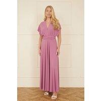 Yumi Women's Pink Jersey Stretch Multiway Midi Dress | Size: 16