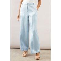 Wallis Women's Square Cut Ankle Grazer Trouser in Blue | Size: 16