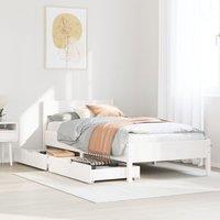 Berkfield Home Bed Frame without Mattress White 90x190 cm Single Solid Wood Pine