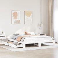 Berkfield Home Bed Frame without Mattress White 200x200 cm Solid Wood Pine